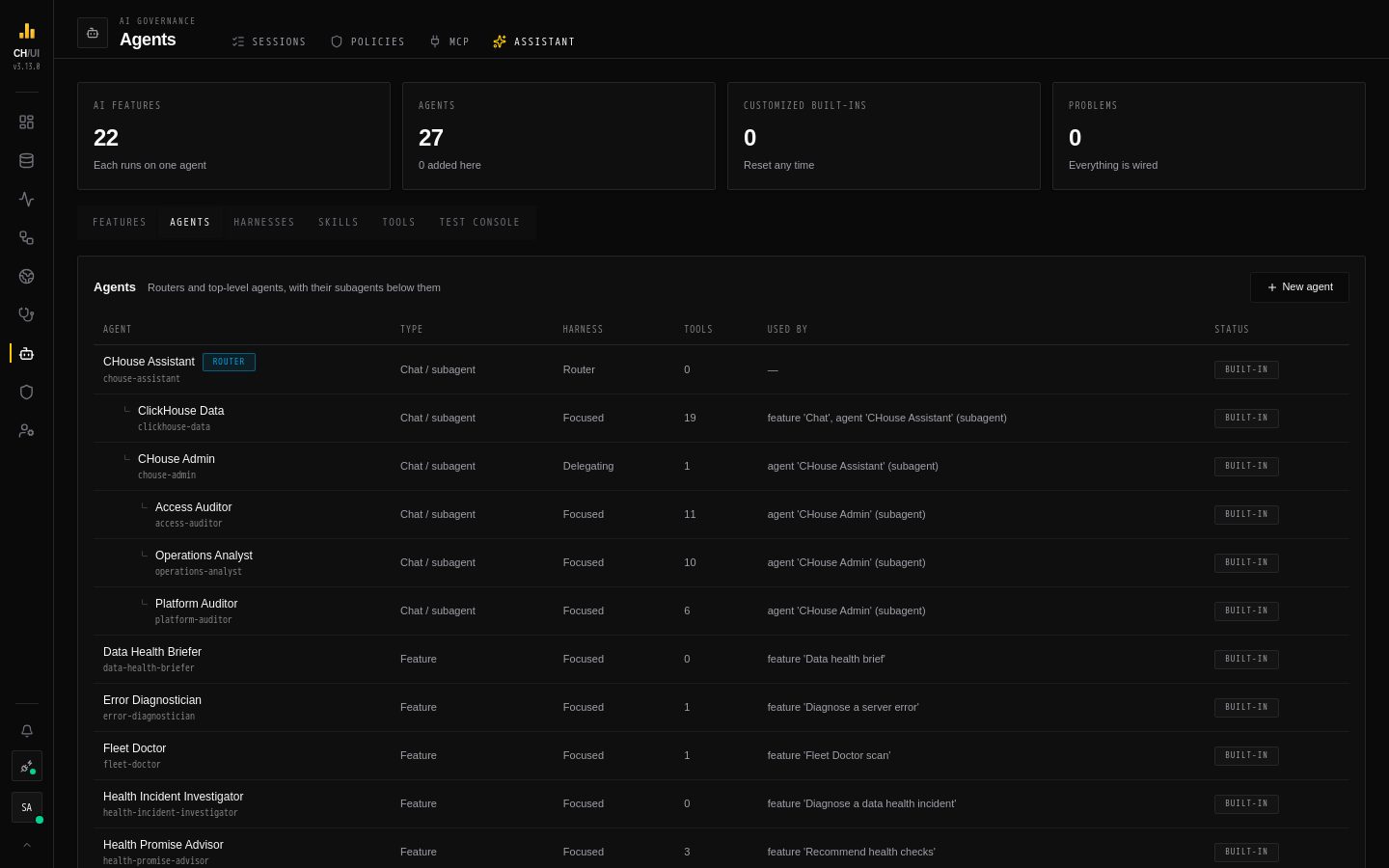 The agent tree in AI Governance › Assistant