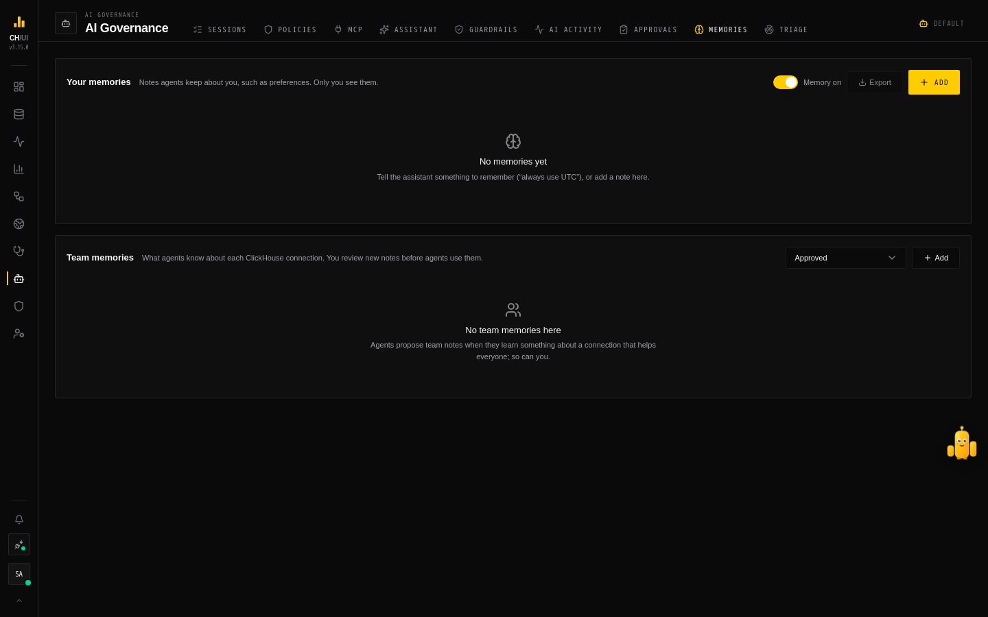 AI Governance › Memories in CHouse UI
