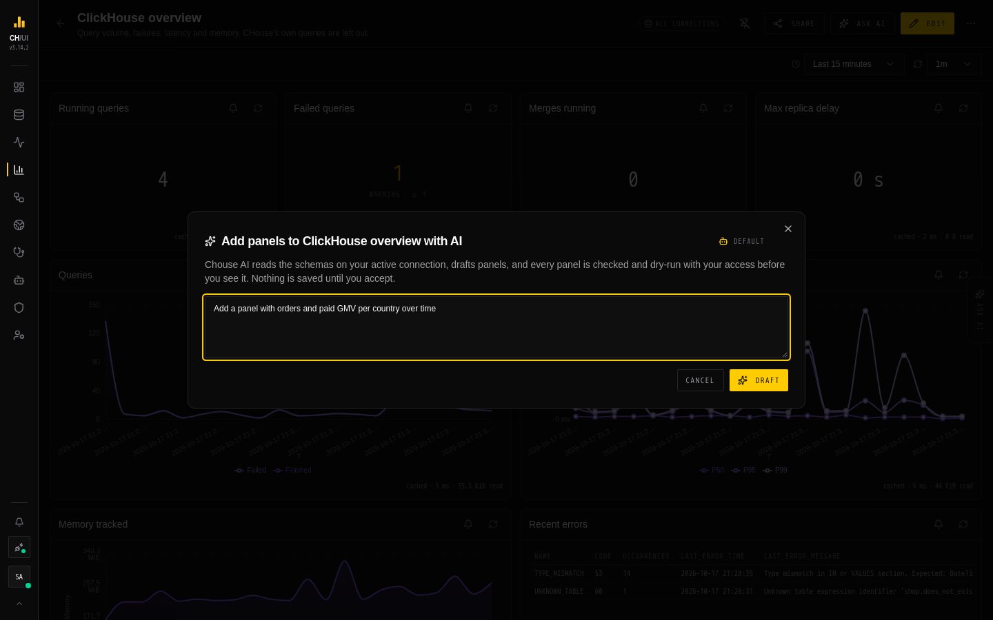 Dashboards › Ask AI in CHouse UI