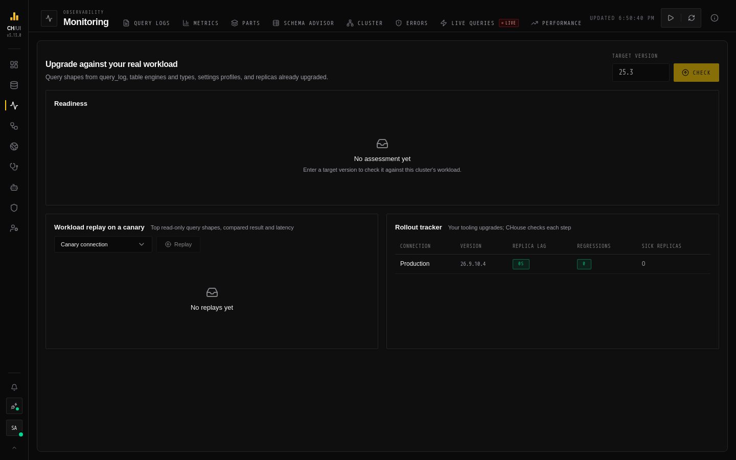 Monitoring › Upgrades in CHouse UI
